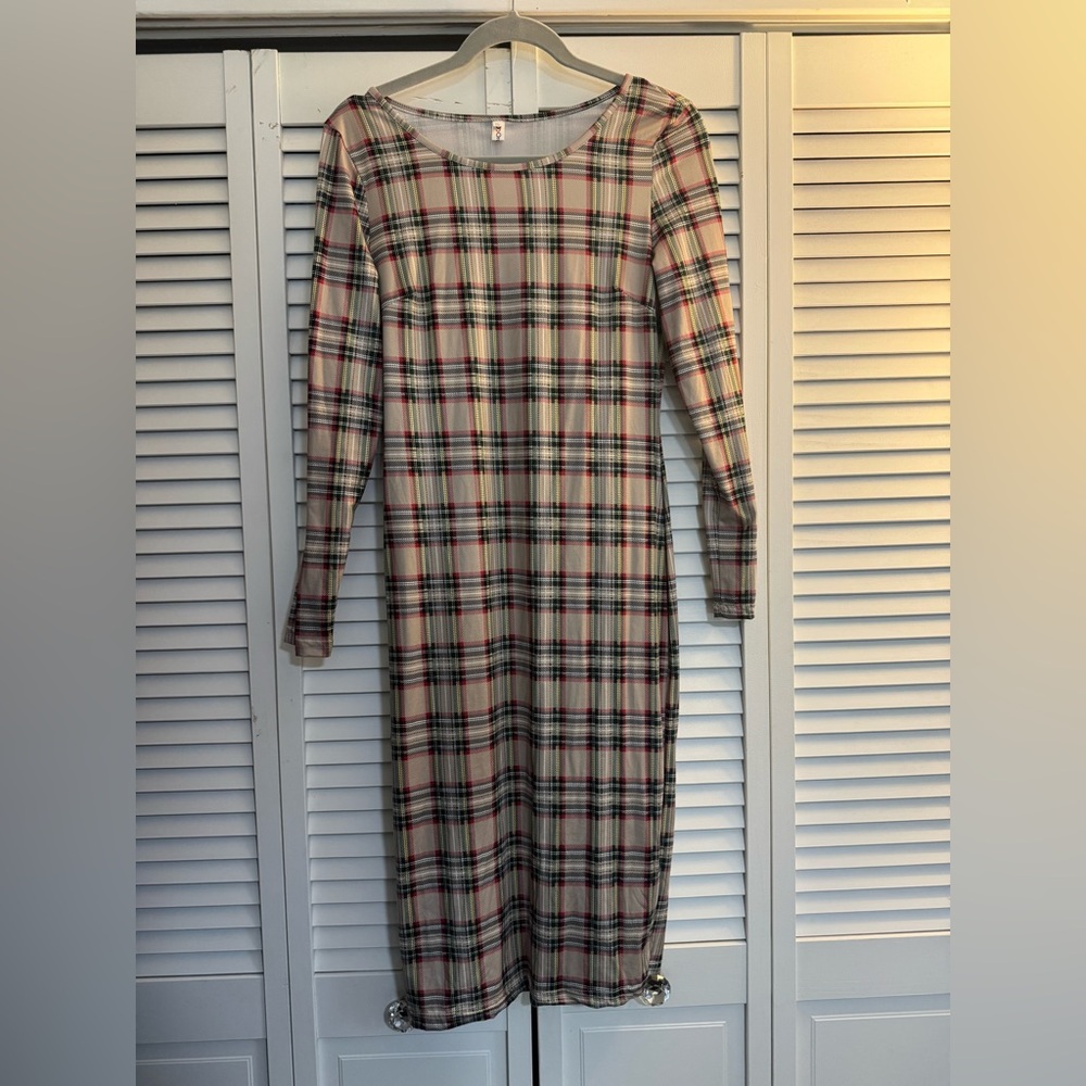 Plaid Long Sleeve Dress